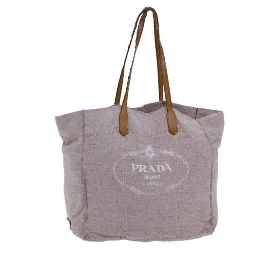 PRADA Tote Bag Canvas Beige  hk1262
