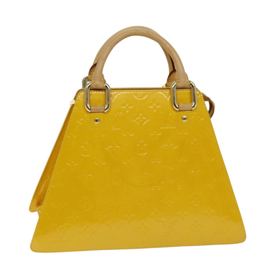 LOUIS VUITTON Monogram Vernis Forsyth Hand Bag Jaune M91112 LV hk1325