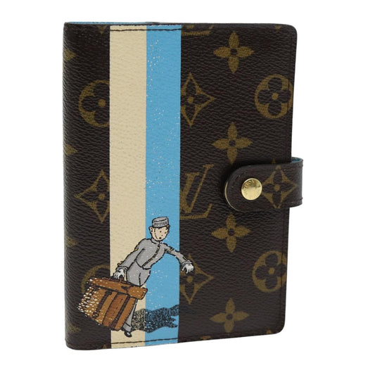 LOUIS VUITTON Monogram Groom Agenda PM Day Planner Cover Blue R20020 hk1342