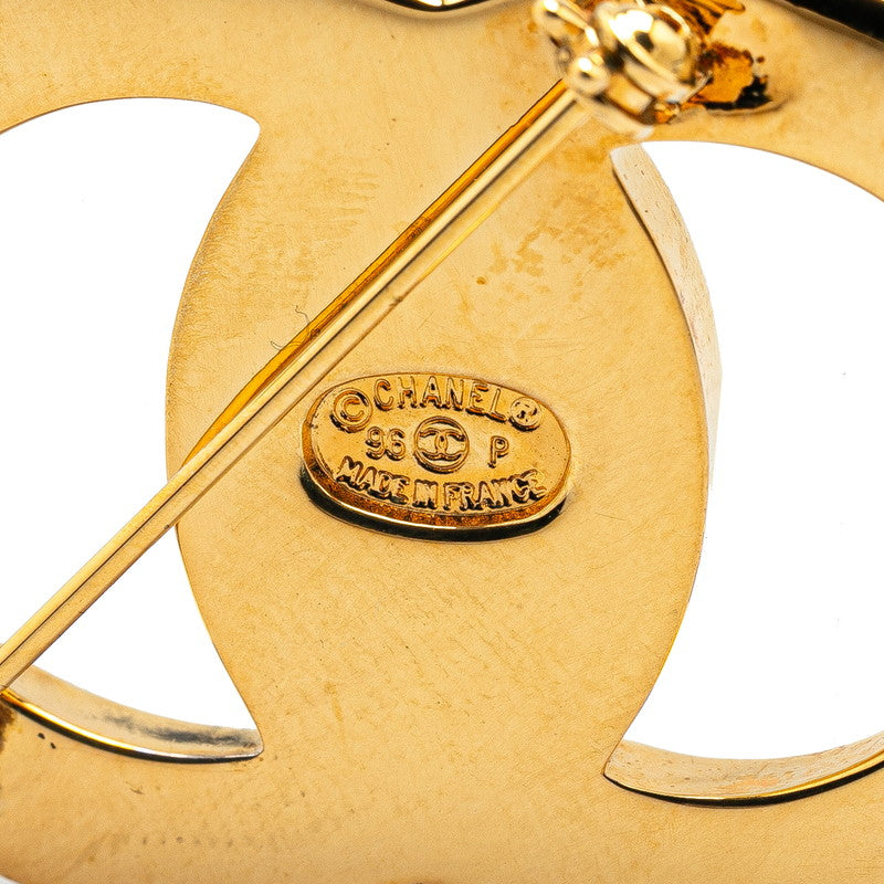 Chanel Coco Mark Turnlock Brooch Gold