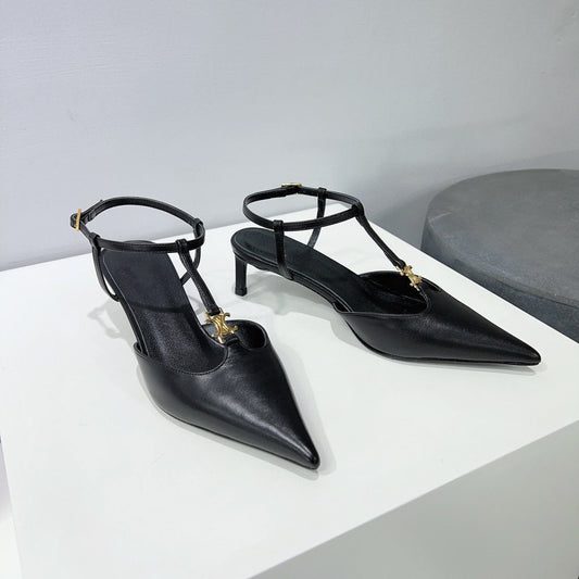Celine cl kitten t-bar 75 black calfskin