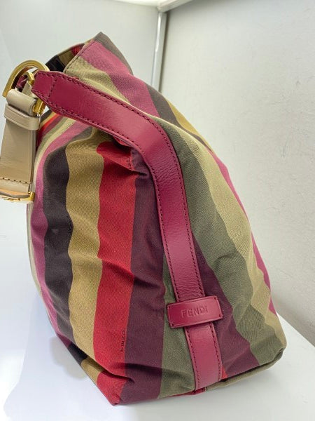 Fendi Multicolor Hobo Colorful Striped Large Bag