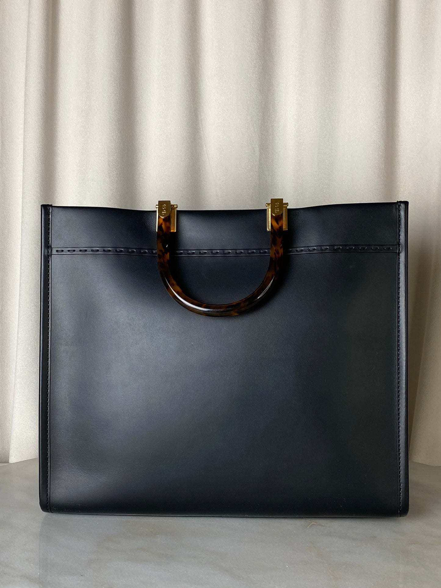 Fendi Black Sunshine Medium Tote Bag