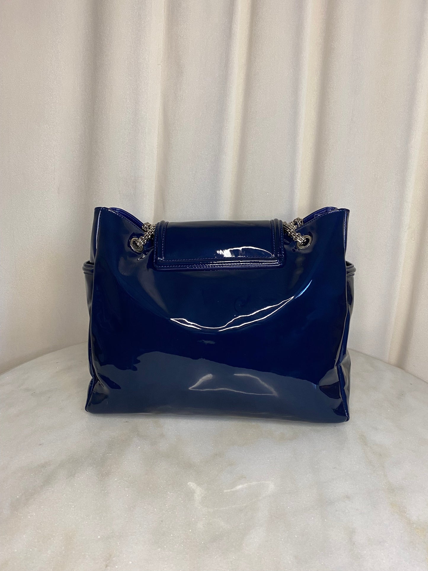 Chanel Dark Blue Giant Reissue Lock Chain Link Shoulder Bag
