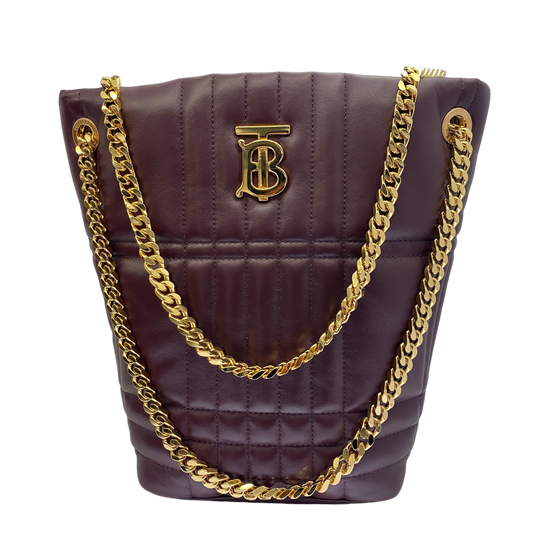 Burberry Burgundy Lola Bucket Bag