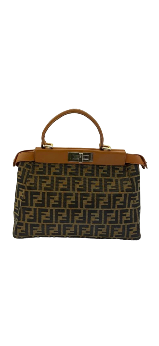 Fendi Tobacco FF Peekaboo Medium Bag