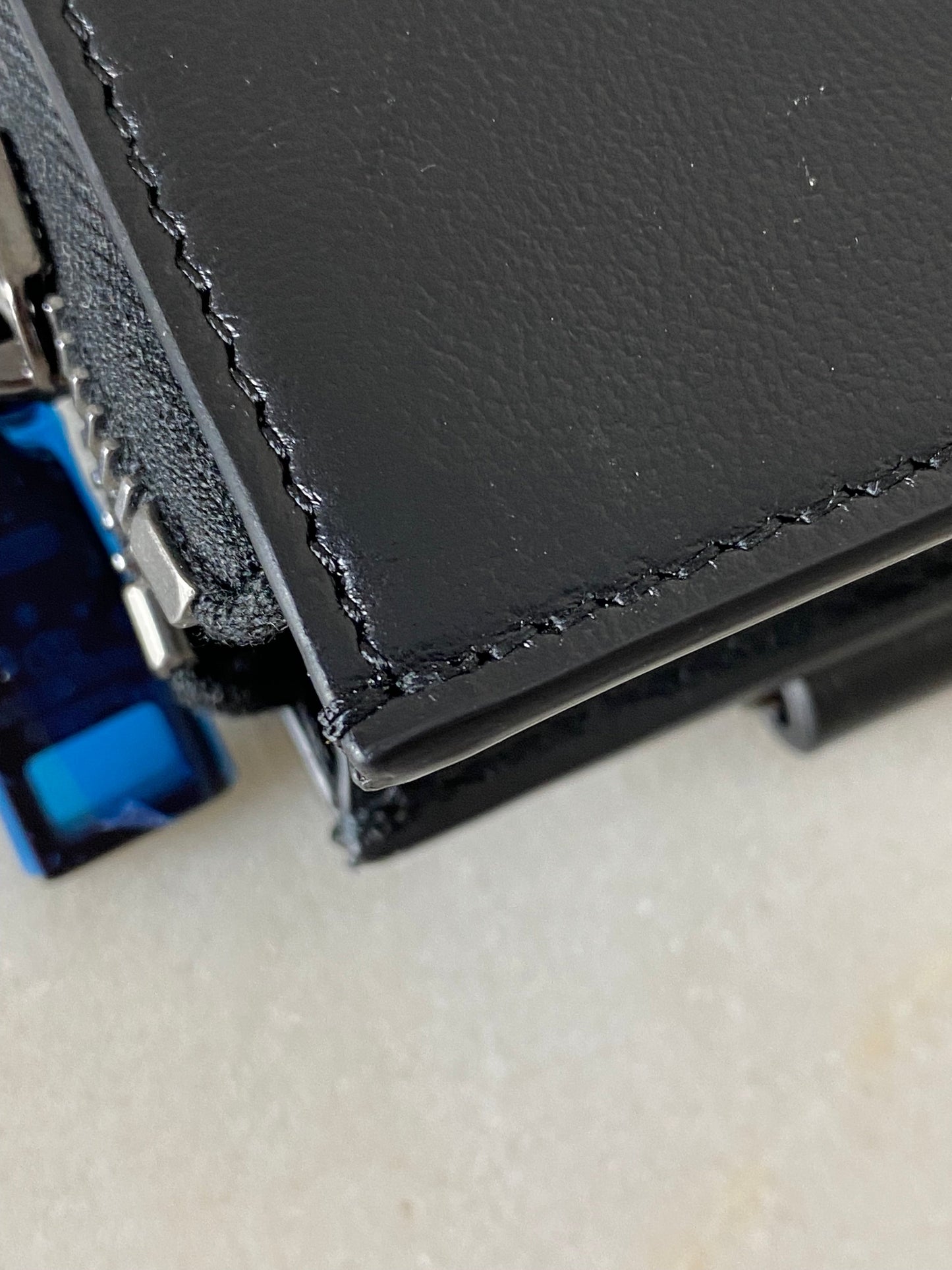 Valentino Black V Logo Zip Clutch
