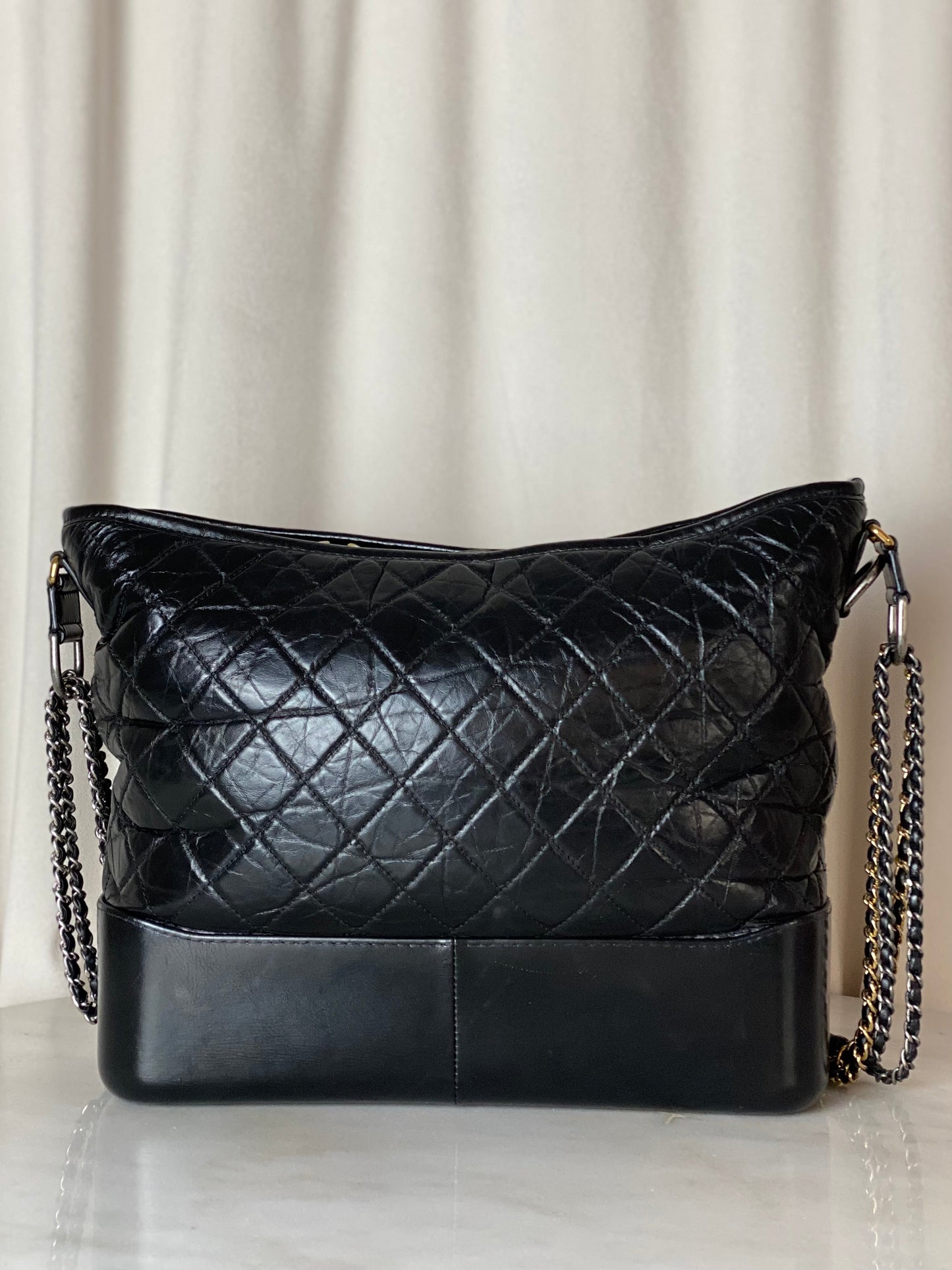 Chanel Black Gabrielle Hobo Large Bag W/ Chain