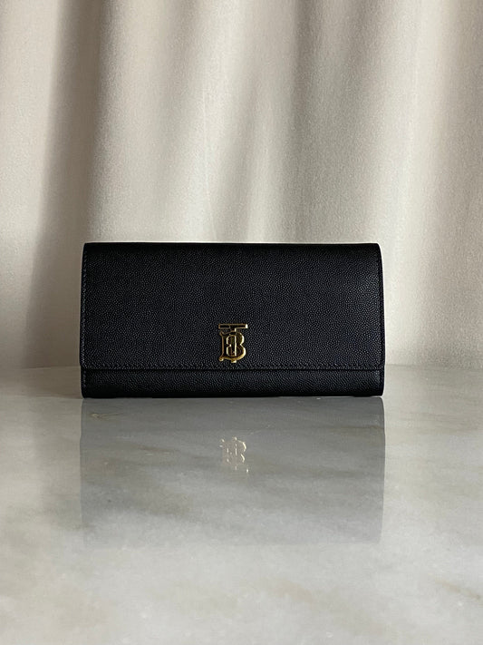 Burberry Black TB Long Wallet