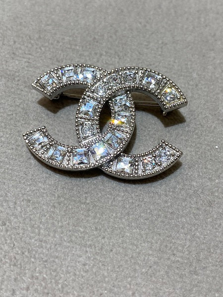Chanel Silver Crystal Brooch