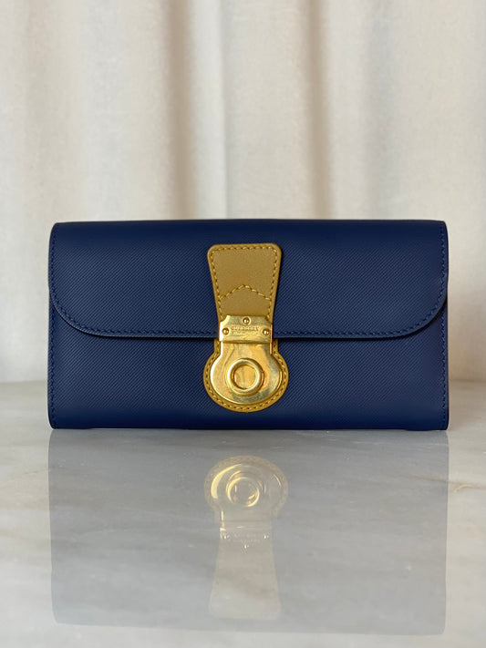 Burberry Blue Halton Continental Wallet