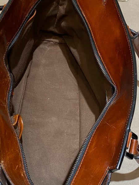 Burberry Camel House Check Bridle Satchel Bag