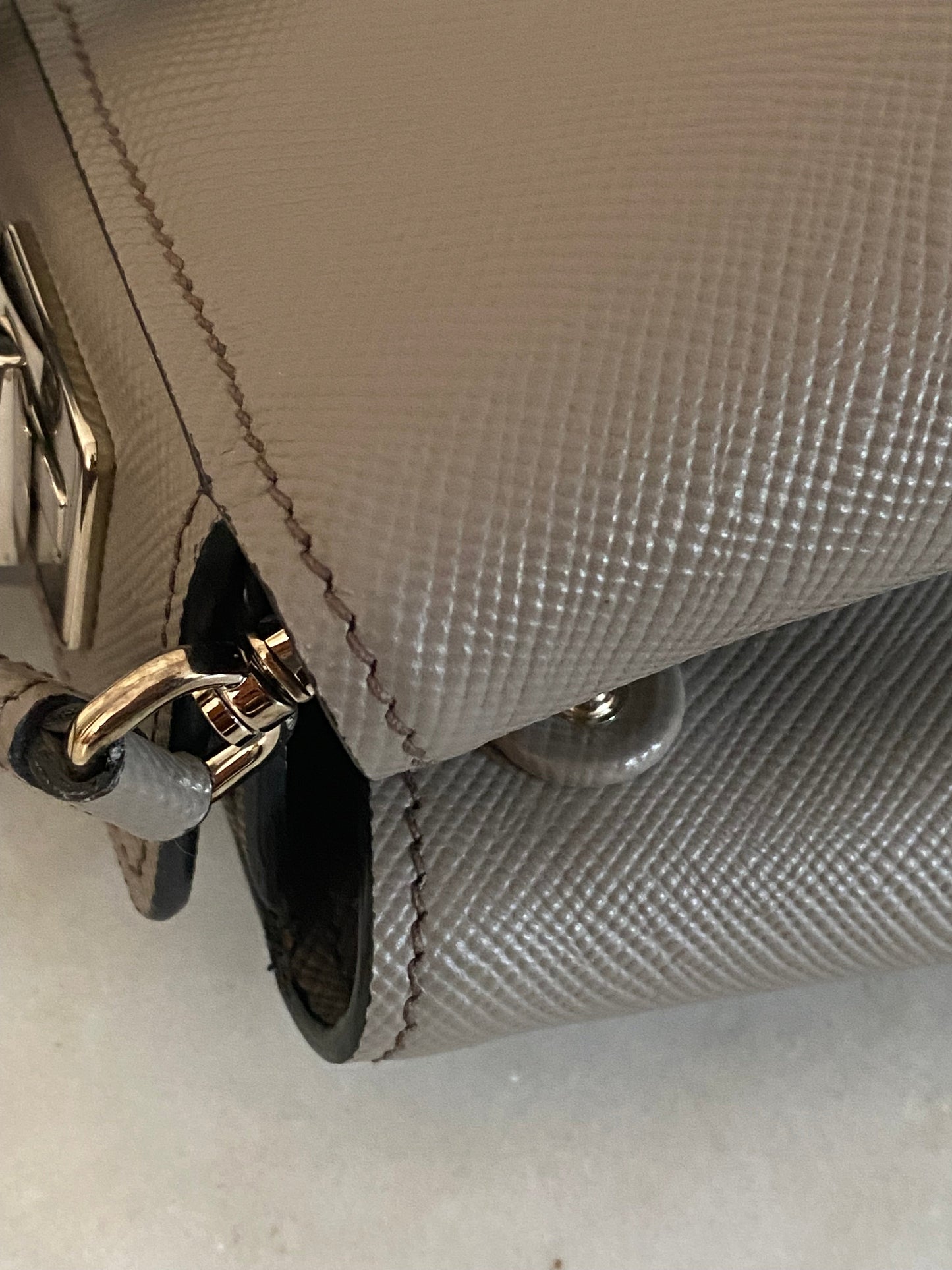 Prada Grey Twin Tote Bag