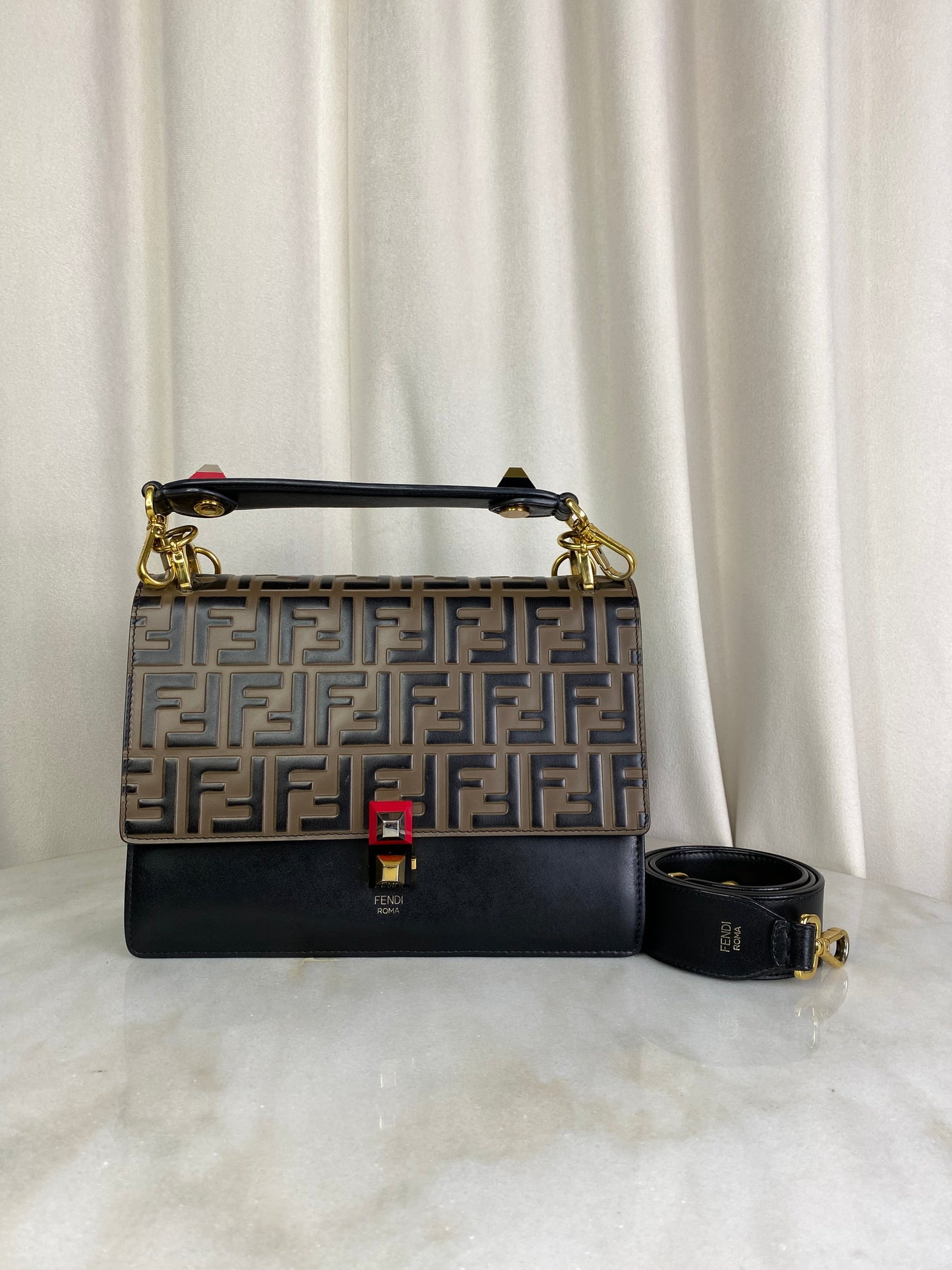 Fendi Bicolor Kan I Crossbody Bag