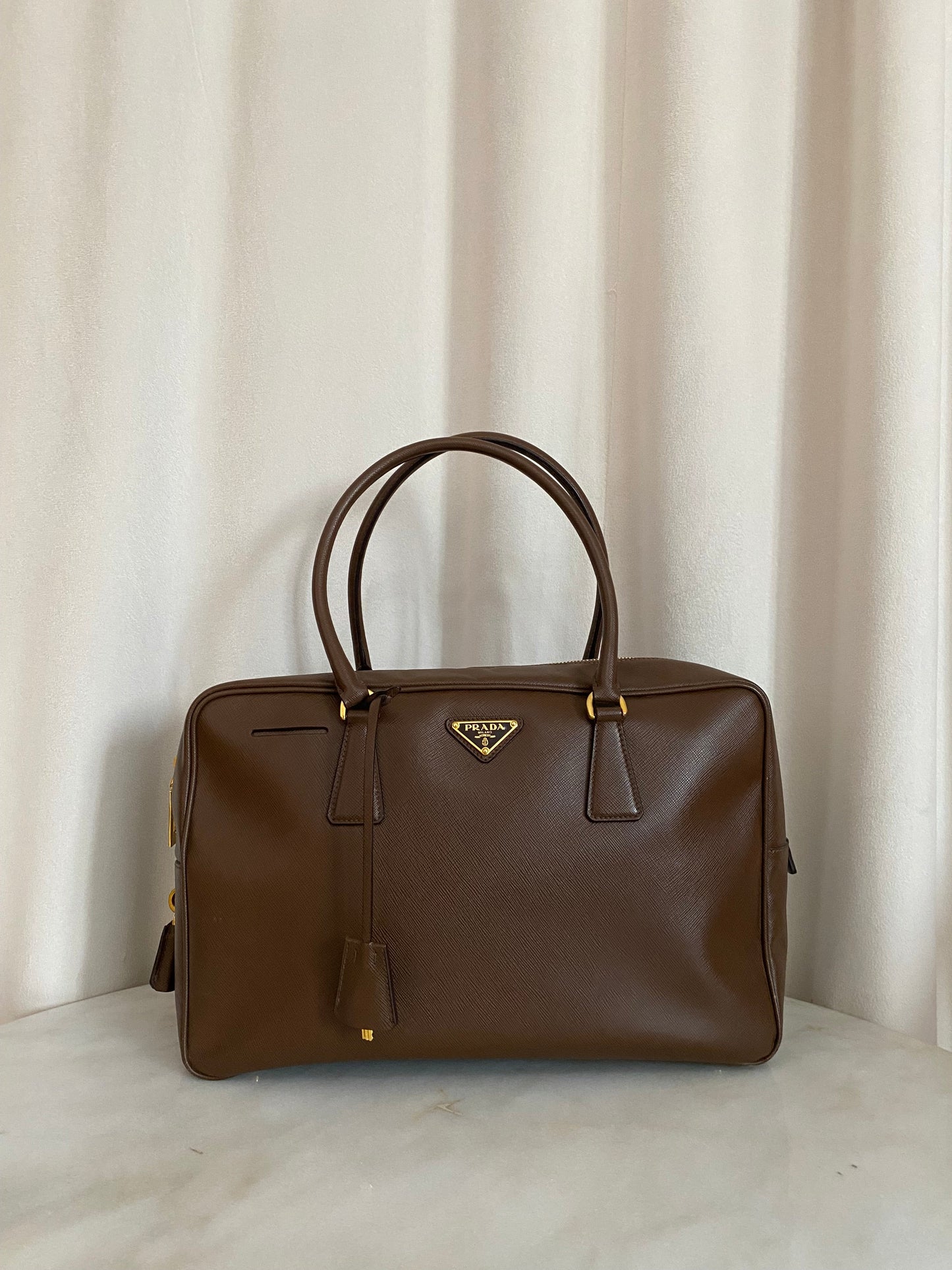 Prada Brown Bauletto Tote Bag