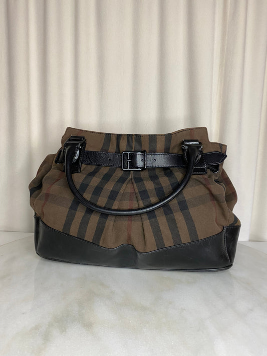 Burberry Bicolor House Check Tote Bag