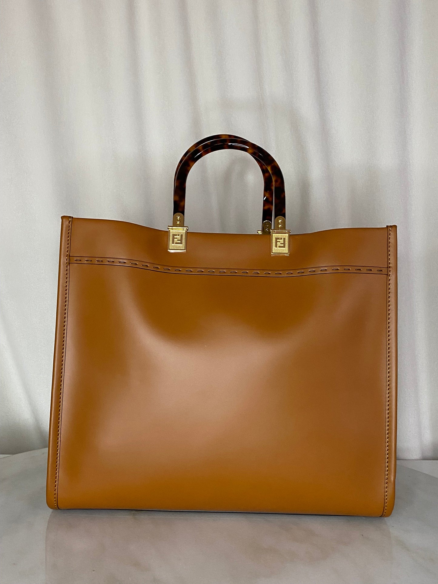 Fendi Camel Sunshine Medium Tote Bag
