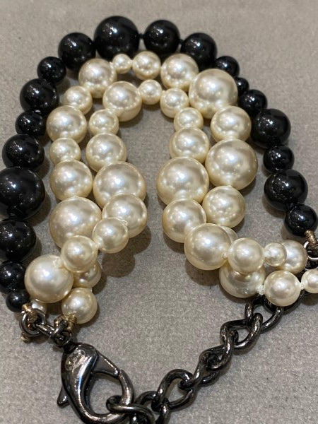 Chanel Bicolor CC Pearl Bracelet