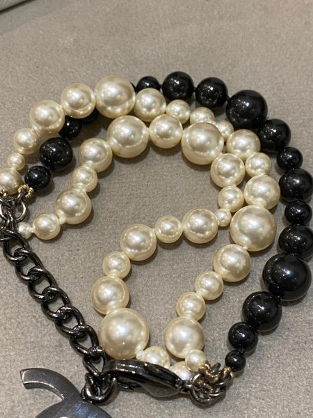 Chanel Bicolor CC Pearl Bracelet
