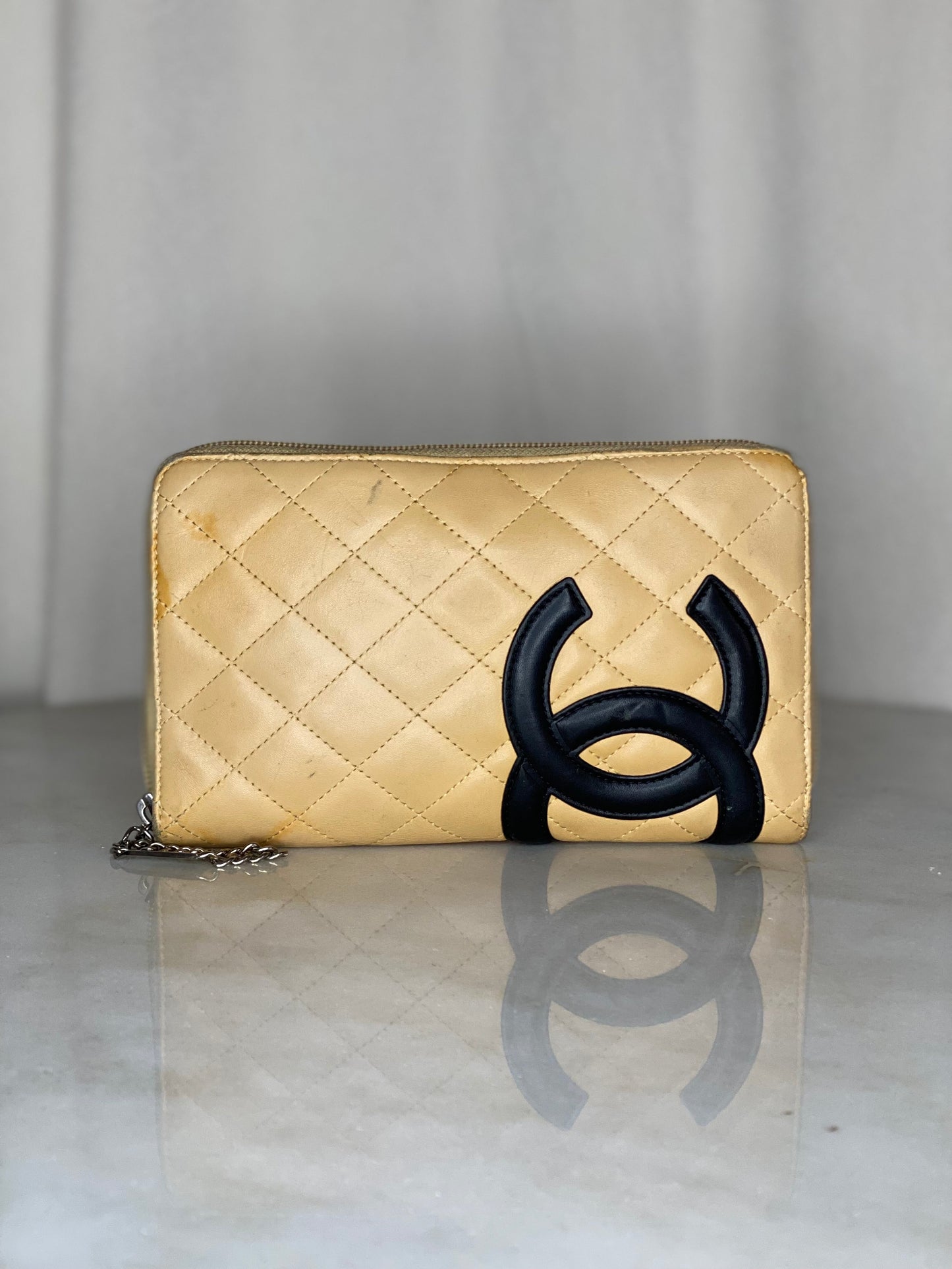 Chanel Bicolor Cambon Zip Wallet