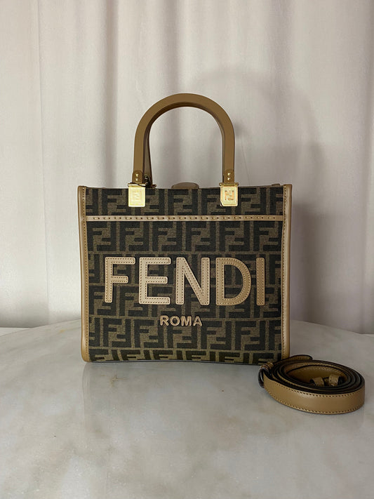 Fendi Brown FF Sunshine Small Bag