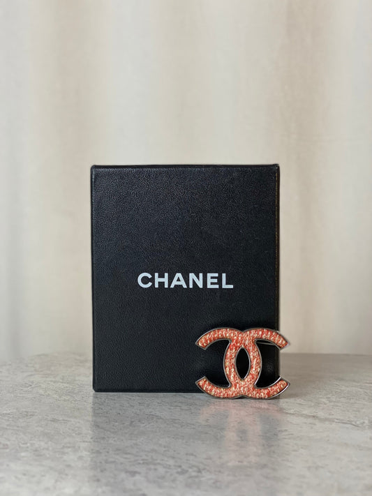 Chanel Silver Metal Brooch