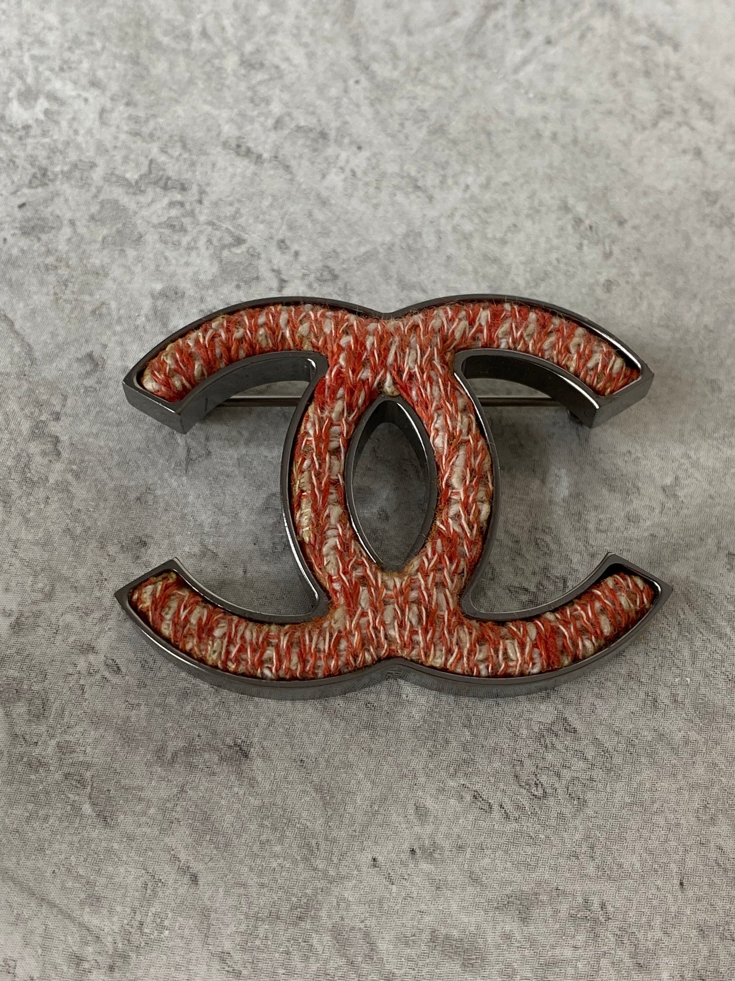 Chanel Silver Metal Brooch