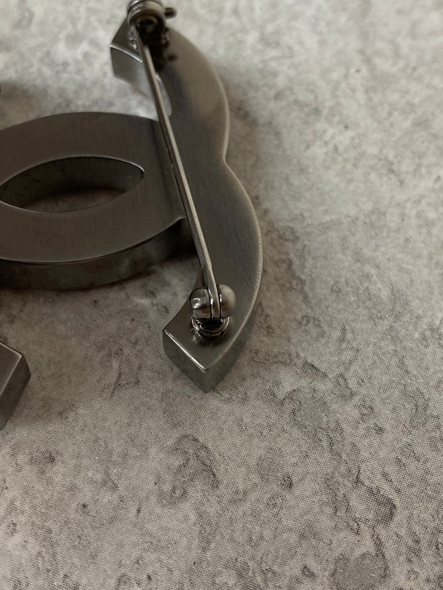 Chanel Silver Metal Brooch