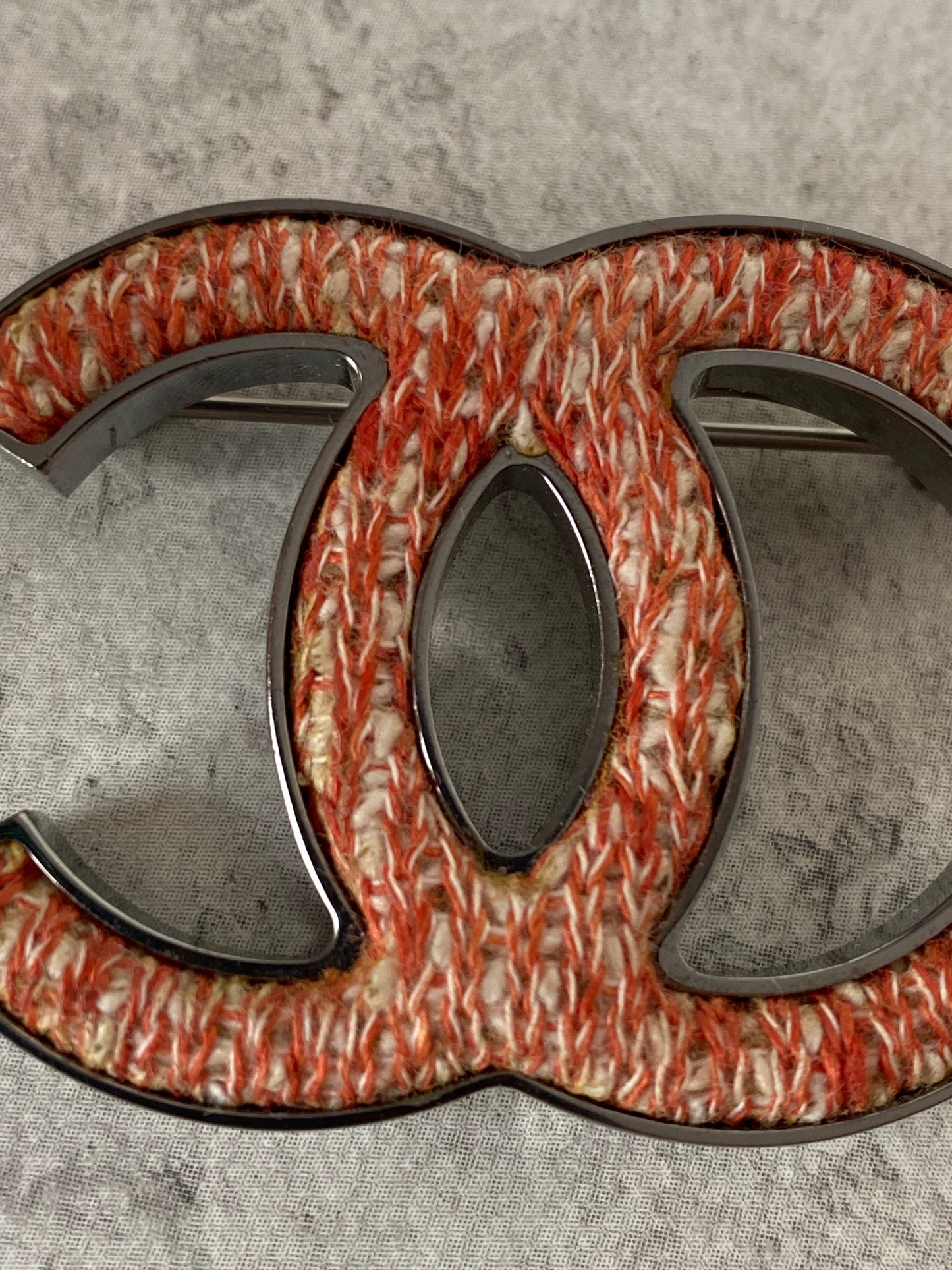 Chanel Silver Metal Brooch