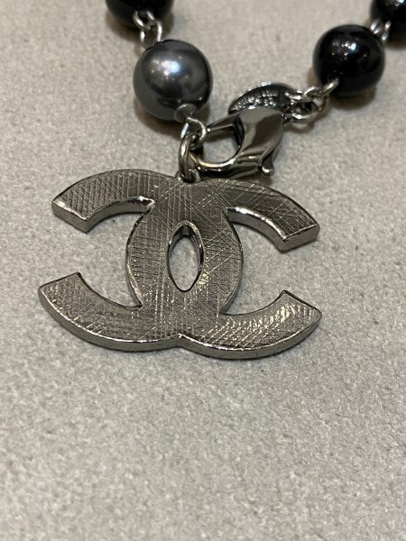 Chanel Black CC Pearl Bracelet