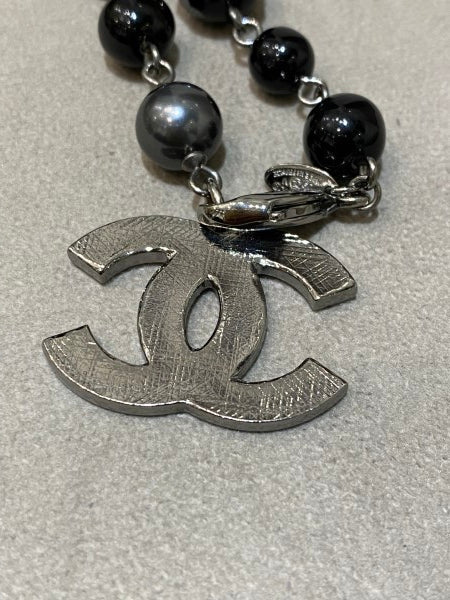 Chanel Black CC Pearl Bracelet