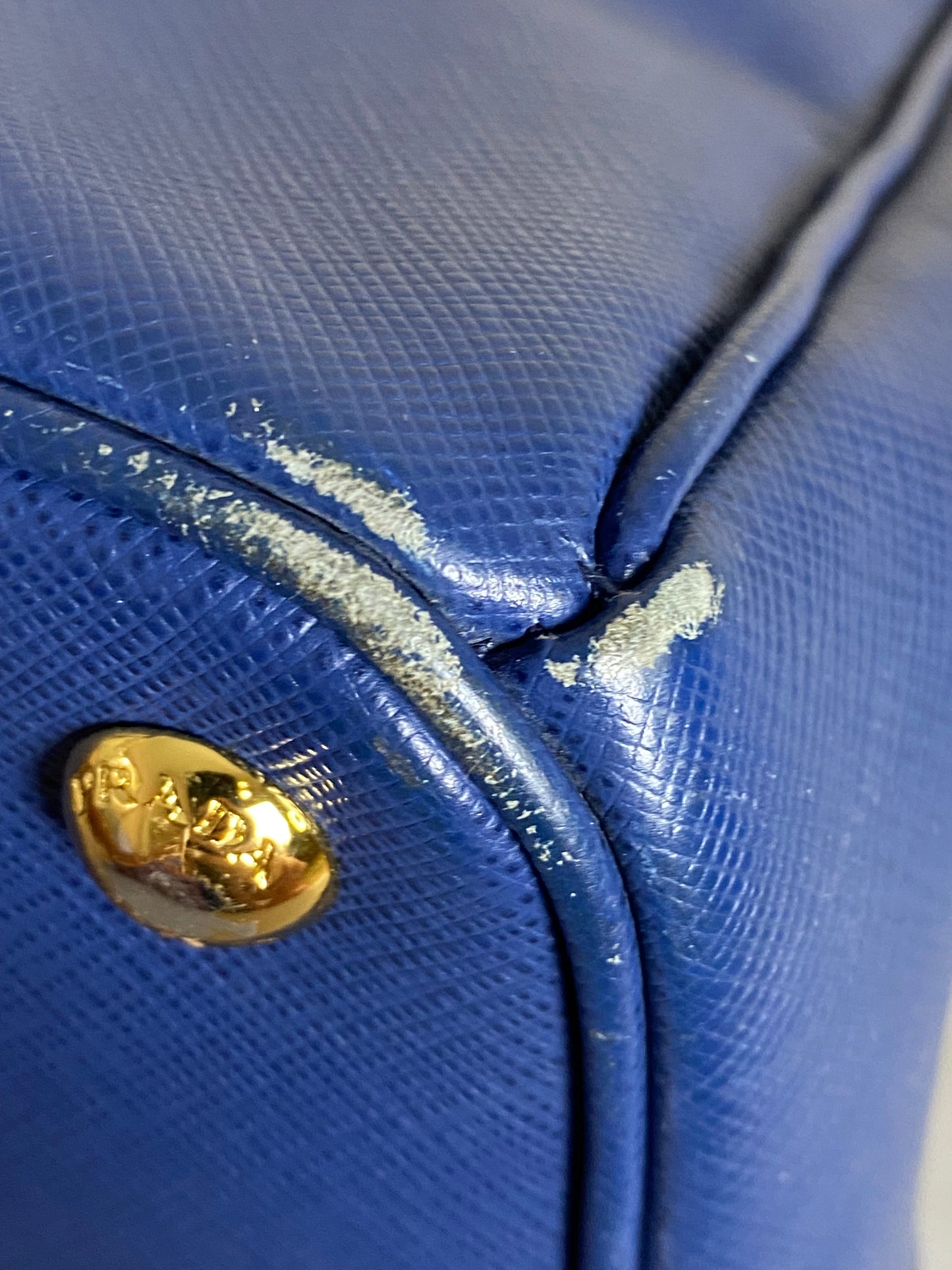 Prada Blue 2 Zip Tote Bag