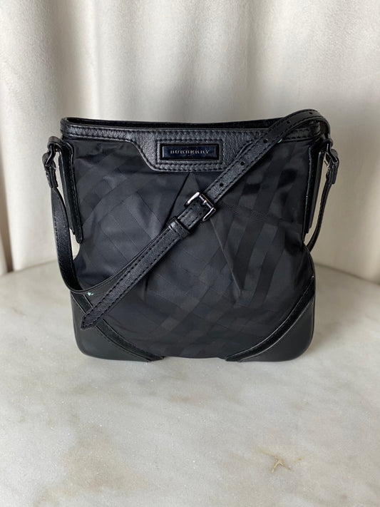 Burberry Black Smocked Check Crossbody Bag