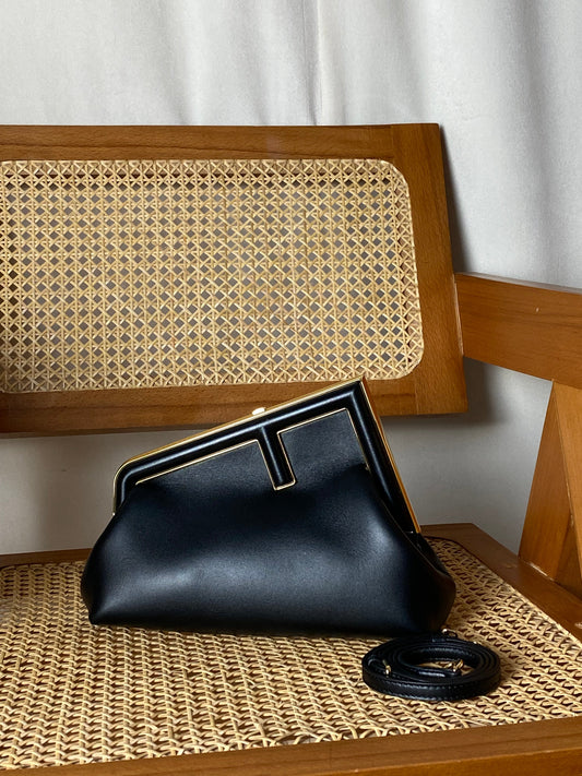 Fendi Black First Small Bag W/ Strap