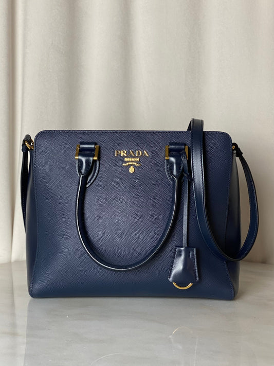 Prada Navy Tote Bag