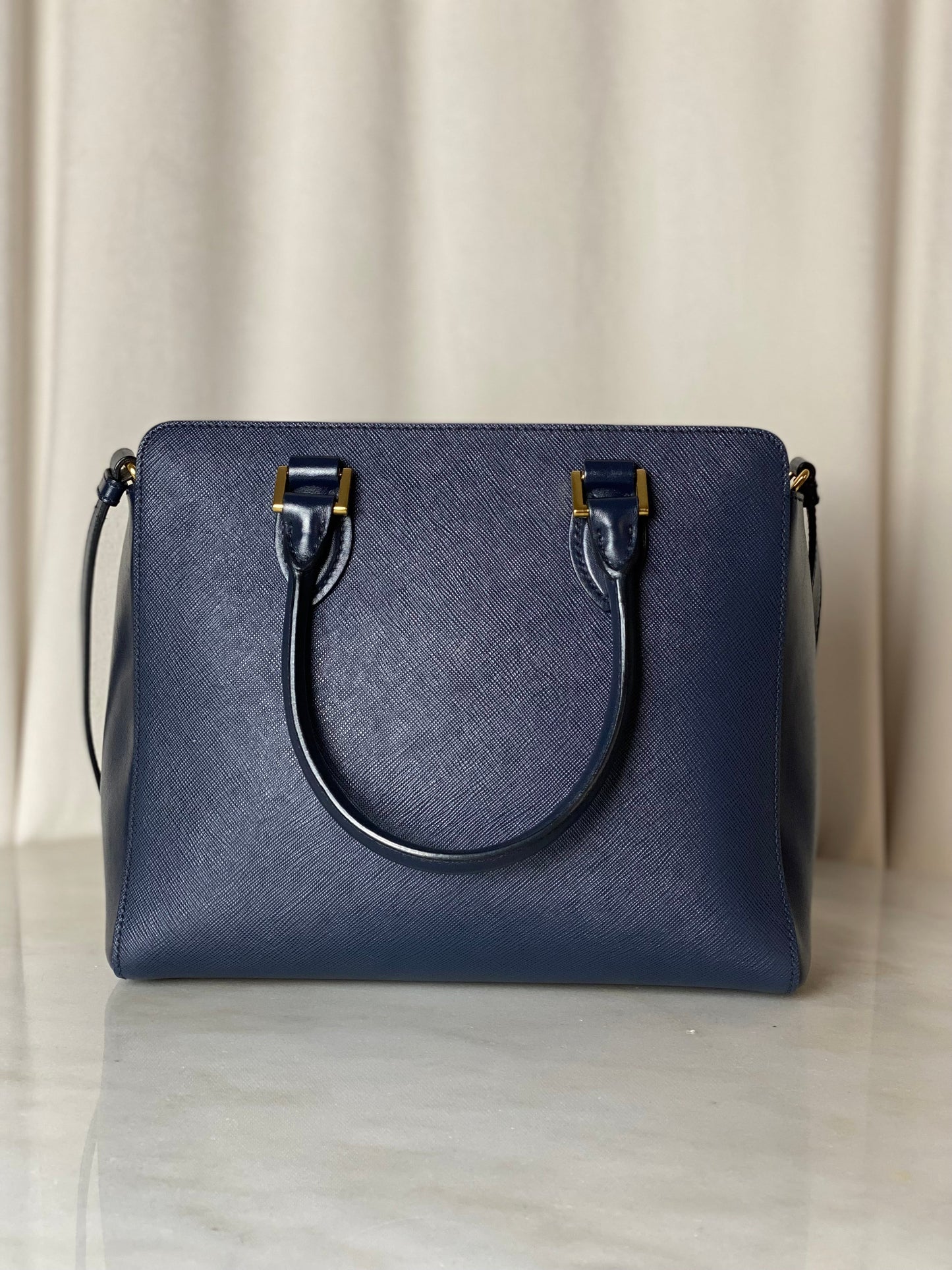 Prada Navy Tote Bag