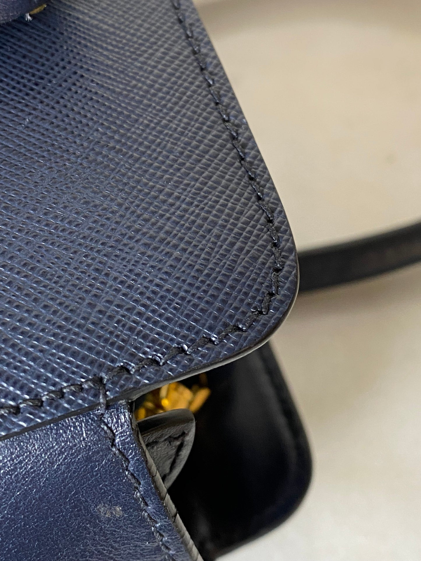 Prada Navy Tote Bag