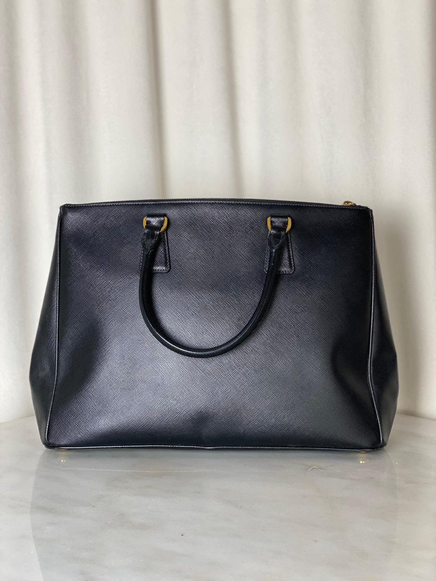 Prada Black 2 Zip Tote Bag
