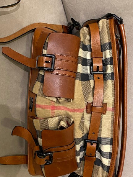 Burberry Brown Haymarket Front Pocket Bag
