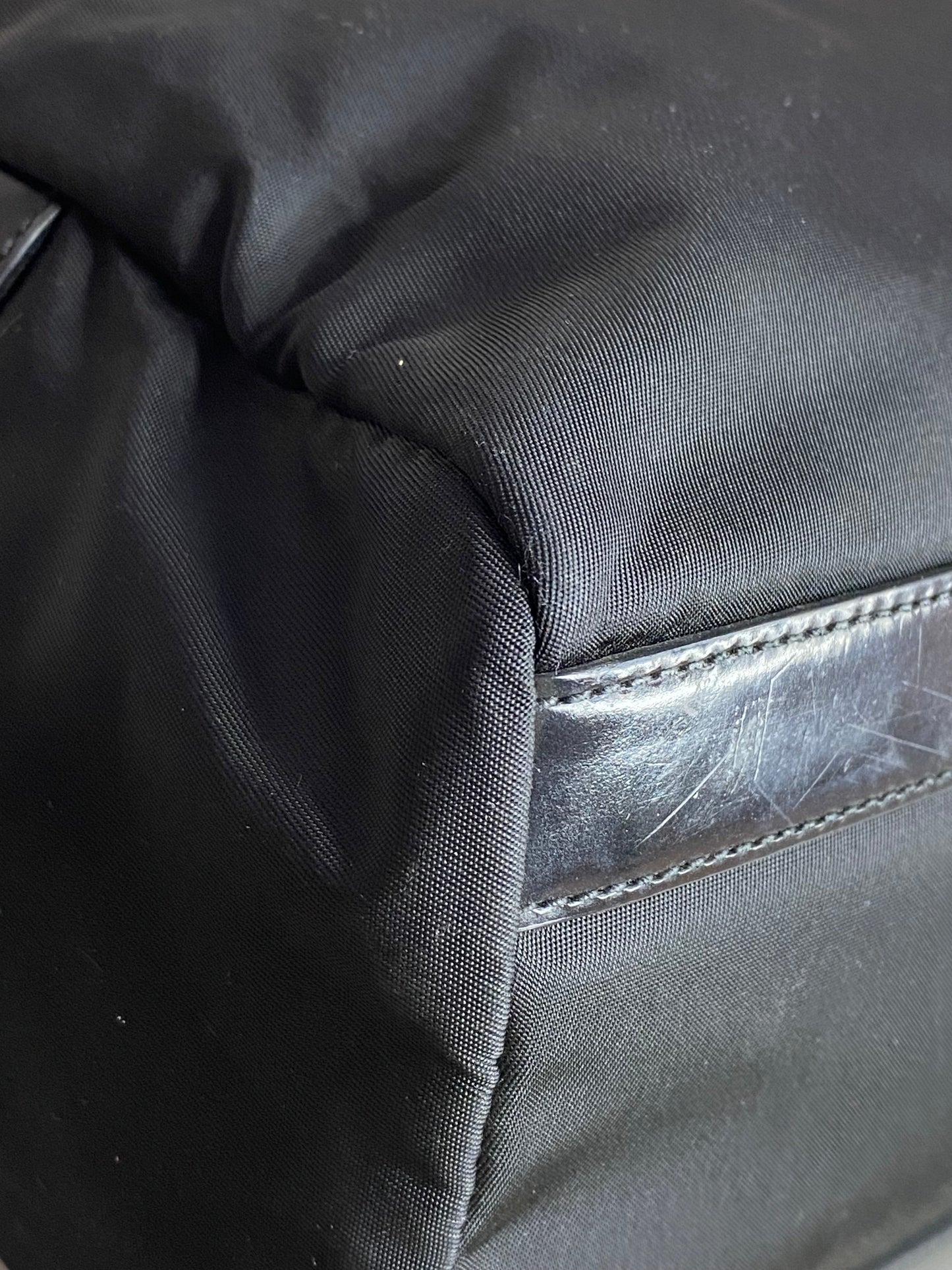 Prada Black Nylon and Leather Shoulder Bag