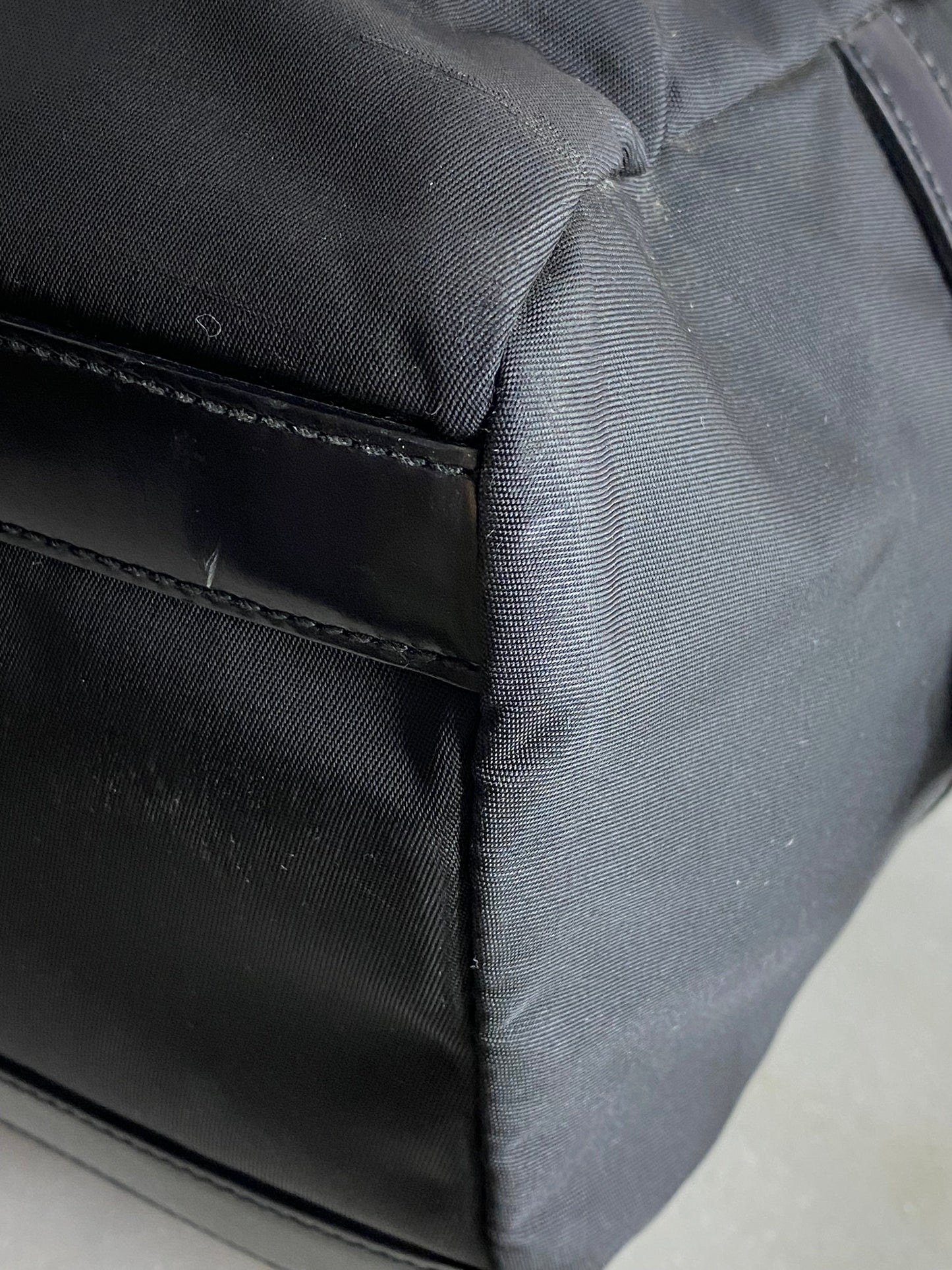 Prada Black Nylon and Leather Shoulder Bag