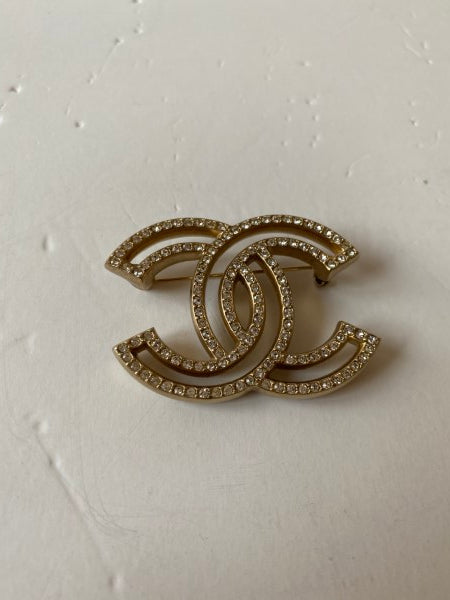 Chanel Gold CC Brooch