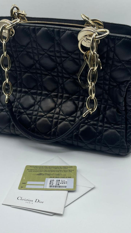 Christian Dior Cannage Shopping Tote Bag