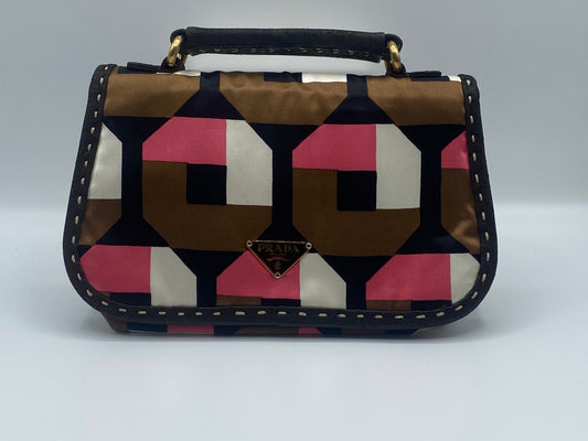 Prada Brown and Pink small Patterned Bag