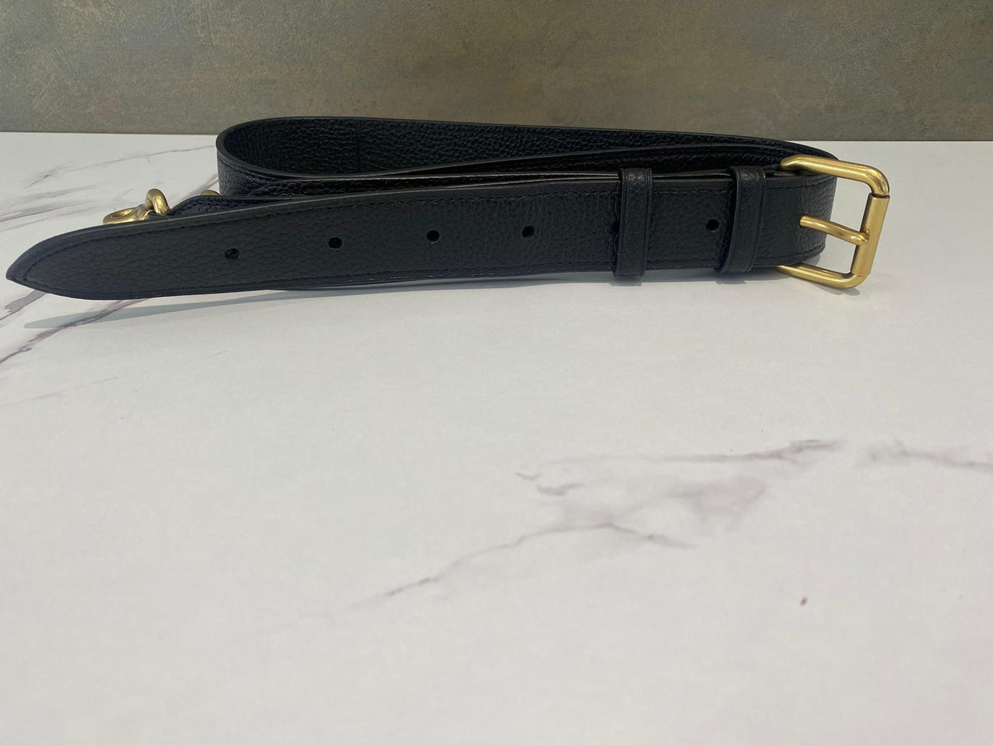 Coach Black Leather Handbag with Gold Hardware