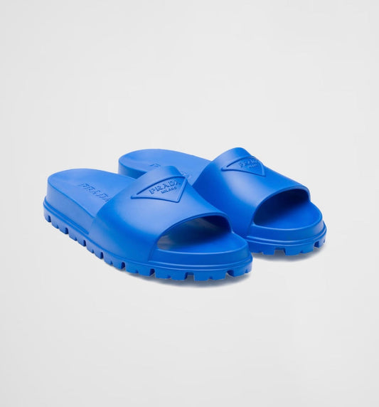 Prada Rubber Slides Blue