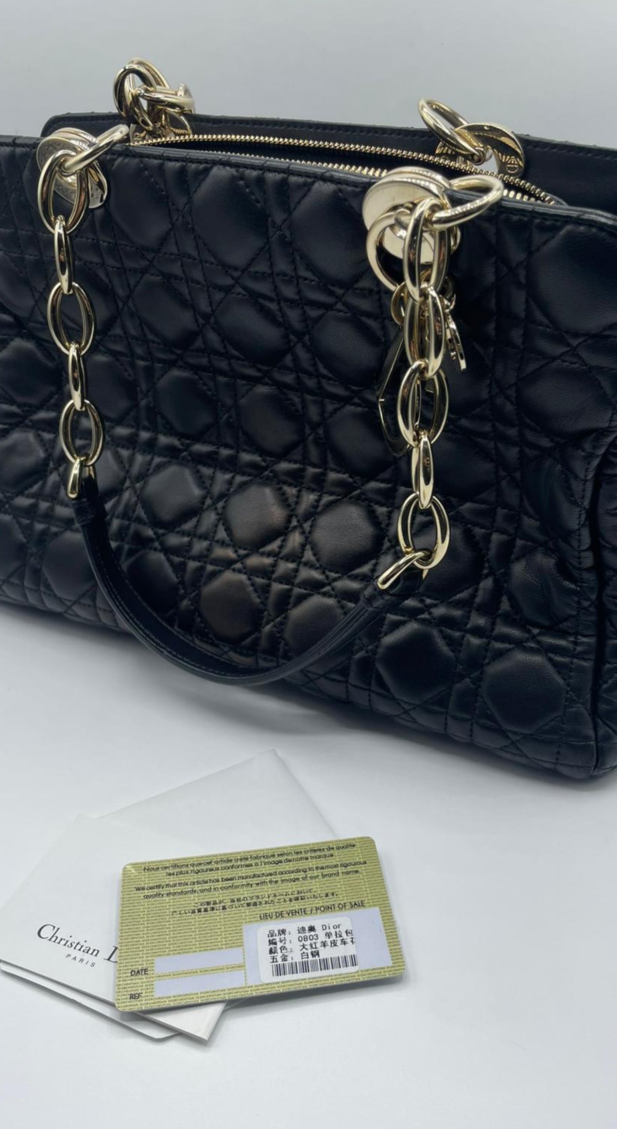 Christian Dior Cannage Shopping Tote Bag