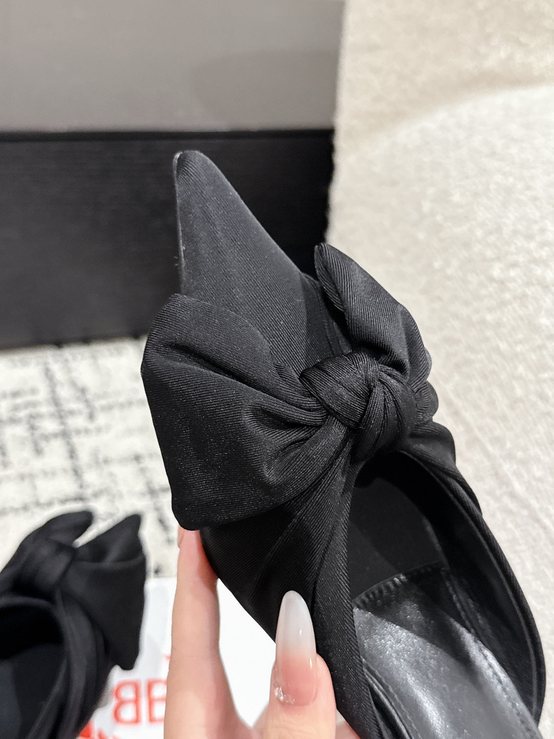 Balanciaga KNIFE LAVALIÈRE 45MM MULE IN BLACK NYLON JERSEY