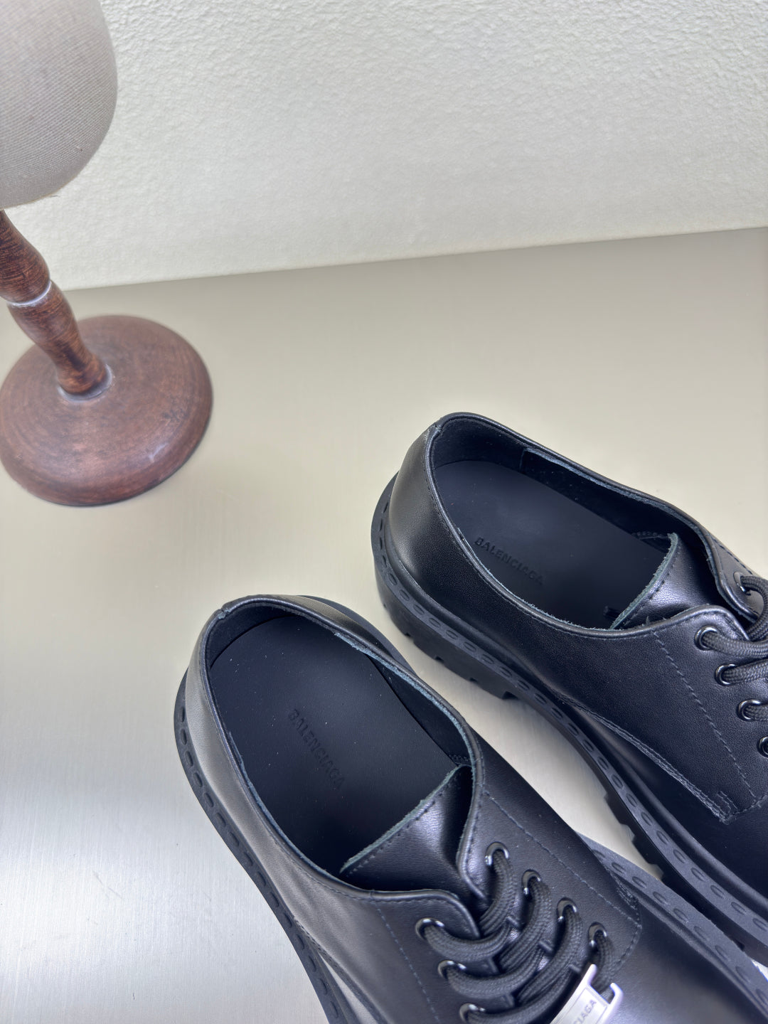 Balanciaga STOMPER DERBY IN BLACK SOFT LAMBSKIN