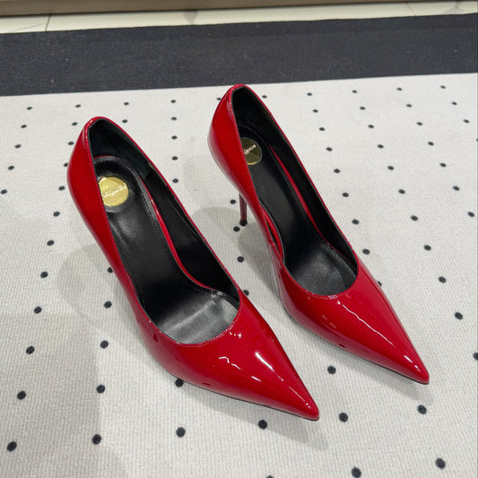 Saint Laurent NORMA PUMPS IN RED GLOSSY SHEEPSKIN